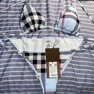 Burberry Check Bikini Set - Pale Blue (Two Piece)